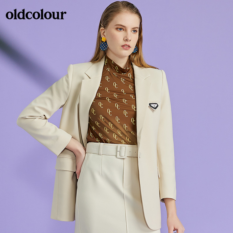 oldcolour欧珂春新款西装外套纯色修身外套女O11048106