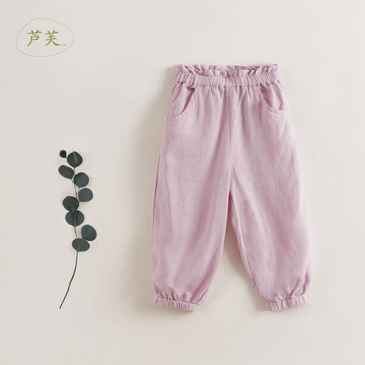 【马克珍妮 芦芙】夏装新款 女童100%天然亚麻灯笼裤230230 商品图0