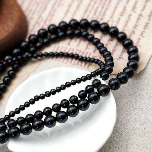 黑玛瑙珠子珠料半成品意卡米诺手串念珠单颗散珠 商品图8