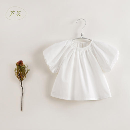 【马克珍妮 芦芙】夏装新款 女童花苞袖纯棉短袖衬衫230093 商品图4
