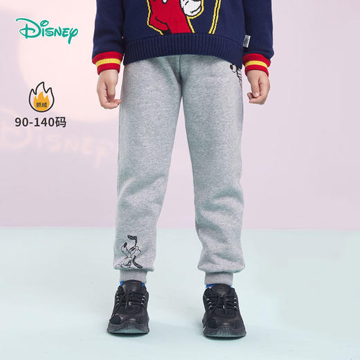 迪士尼童装 男童裤子秋冬儿童运动卫裤加绒中小童新款休闲裤213K1189 商品图10