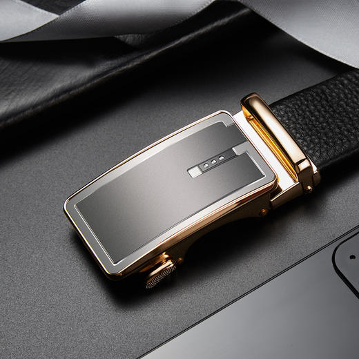 Safiya/索菲娅 头层牛皮2023新款男士腰带休闲商务自动扣男士皮带SF500018Y 商品图1