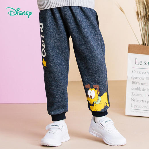迪士尼童装儿童裤子秋季男童加薄绒裤子运动时尚潮新款长裤213K1180 商品图0
