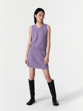 322工房新意造型圈圈纱羊毛背心裙套装2023春夏款时髦针织背心+裙