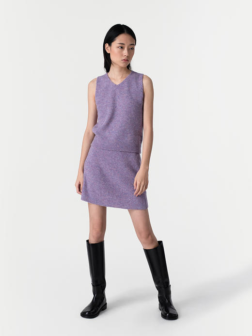 322工房新意造型圈圈纱羊毛背心裙套装2023春夏款时髦针织背心+裙 商品图0