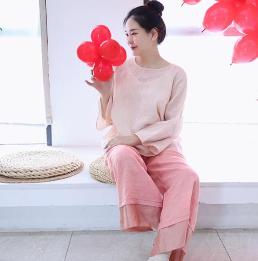 【线上专属】阔腿裤（23709049-杨妃） 商品图0