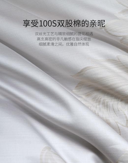 【6F】ROYALCOVER/罗卡芙100支长绒棉贡缎提花四件套 永恒之约（灰） 商品图3