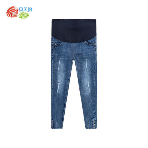 贝贝怡孕妇裤子春秋季外穿孕妇牛仔裤潮妈打底裤子时尚舒适孕妇装 商品图2