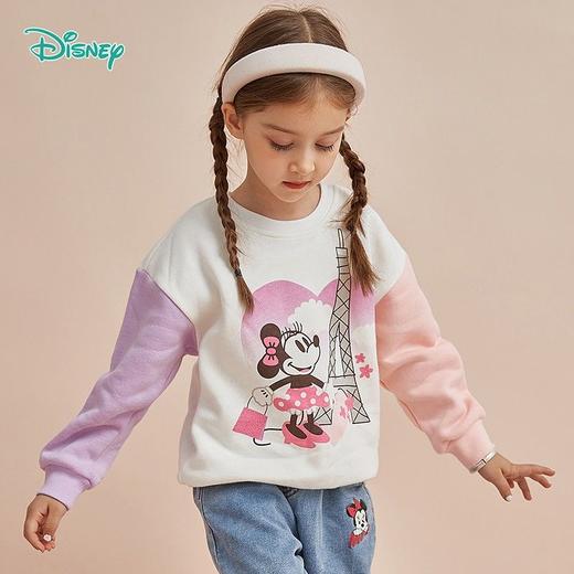 迪士尼童装女童卫衣春秋季新款儿童加绒卡通上衣新年拜年红色潮213S1647 商品图3
