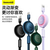 倍思 明镜系列2 随意拉伸一拖三快充数据线USB to M+L+C 66W 1.1m 商品缩略图1