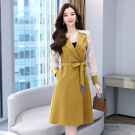 修身显瘦，春装气质拼接撞色连衣裙HR-WS22659 商品图0