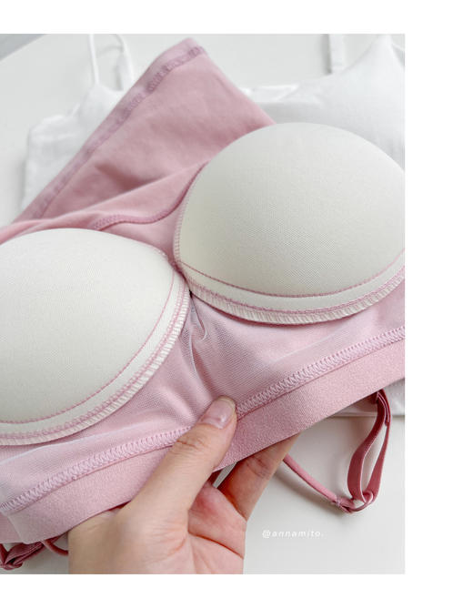 老米优品 / 2件包邮！春夏满分内搭！颜色绝绝子~~《阔领露脐吊带》一字美背细肩带，隐形细肩带，舒适百搭，自带胸垫，免穿文胸！DD230214A 商品图13