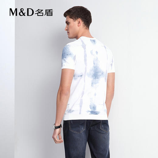 【商场同款】名盾圆领短袖透气印花t恤夏季休闲百搭上衣男33505 商品图4