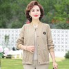 QC2303中年妈妈春秋装短款立领夹克上衣中老年女春装休闲大码棒球服外套 商品缩略图0