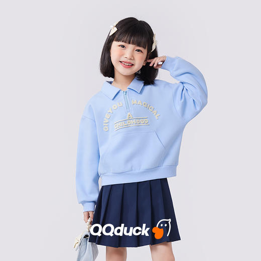 【清仓捡漏】【120-165】【可可鸭】女童春秋款翻领卫衣可可鸭 商品图1