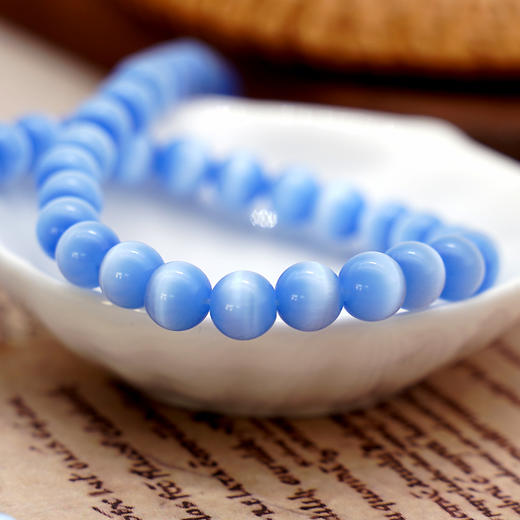 蓝猫眼8MM珠料意卡米诺手串念珠单颗珠子散珠半成品 商品图2