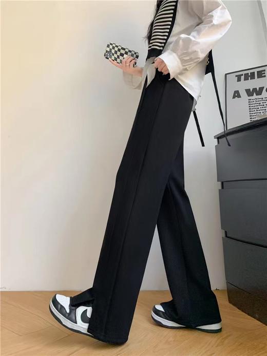 【YW】无忧购高腰弹力腰围空气棉云朵裤腿开叉阔腿裤8566  （2.17截单后7天发货)25年清仓捡漏 商品图6