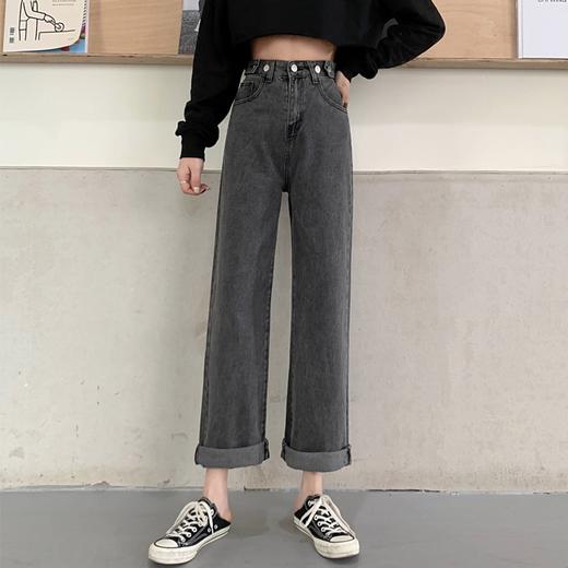 【穿出逆天大长腿❗️显瘦高腰牛仔裤】时尚百搭，宽松休闲，舒适亲肤，吸汗透气，抗皱耐磨，直筒宽松新款垂感拖地阔腿裤子 商品图4