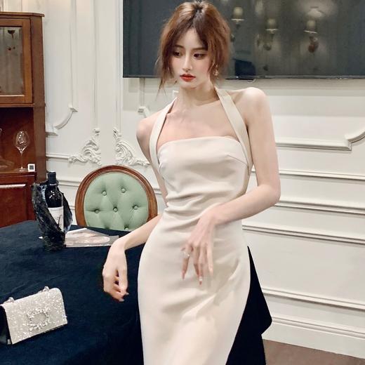 【大货孤品，不退不换】【山茶情诗】质感型挂脖抹胸连衣裙 商品图4