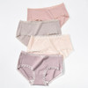 洁丽雅4条装中腰纯棉女士内裤素雅蕾丝边纯棉底裆纯色内裤女 商品缩略图1