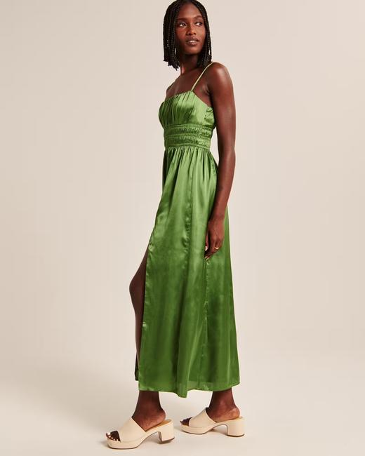 好折！奢华度假风~AF希腊款绸缎吊带开叉长裙 商品图8