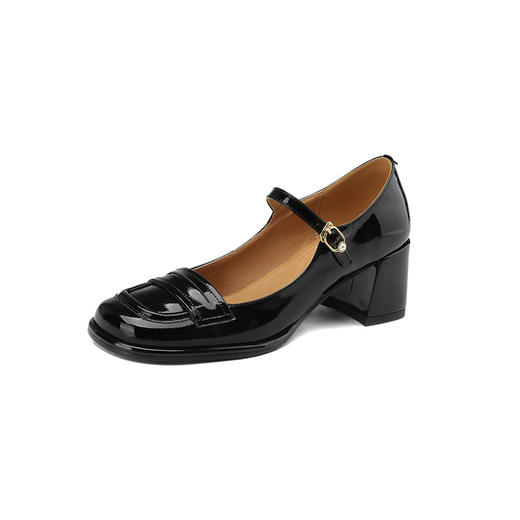 春季新款，复古方头玛丽珍粗跟单鞋YF-A1078 商品图13