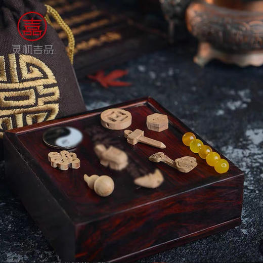 灵机吉品 锦盒 调理平衡  顺风顺水 金木水火土 商品图0