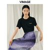 VIMAGE纬漫纪夏季新款100%棉时尚百搭打底舒适弹力圆领T恤女V1902506 商品缩略图4