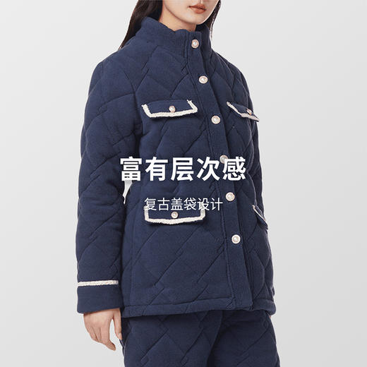 都市丽人舒适外出女士睡衣高端臻品米粒绒夹棉家居服LH21N1 商品图4