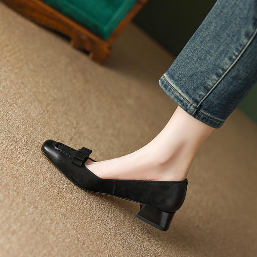 春季新款，复古擦色方头粗跟单鞋YF-A3072 商品图2