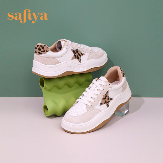 Safiya/索菲娅 潮趣星星波浪底2023年春季新款拼色运动松糕面包大头休闲板鞋 SF31112420 商品图5