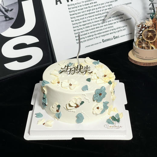 【1386】复古蓝白裱花 商品图0