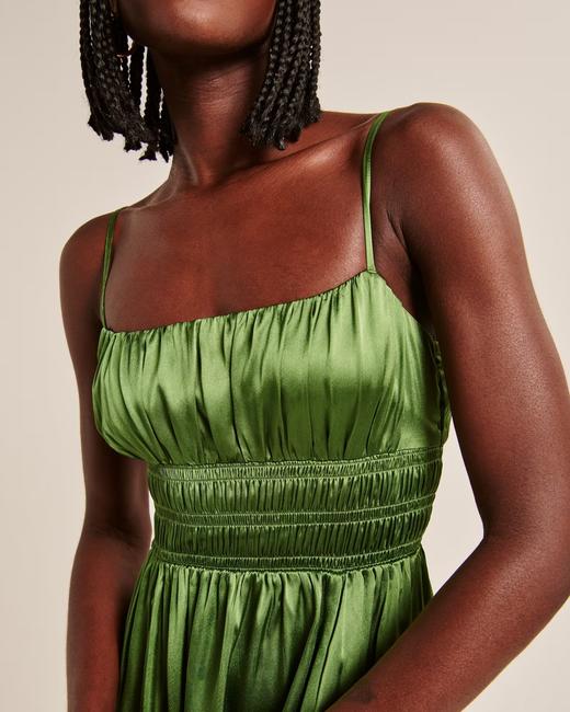 好折！奢华度假风~AF希腊款绸缎吊带开叉长裙 商品图7