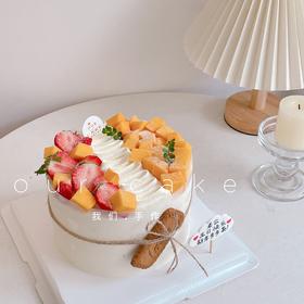 草莓芒果水果(按当季水果搭配)蛋糕/-低糖处理无添加