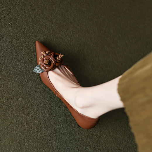 春季新款，里外全皮单鞋小香风高跟鞋FD8142 商品图5