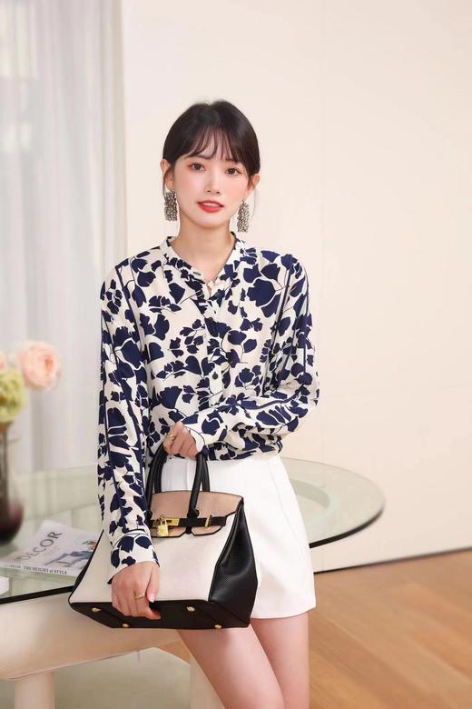 火桐hooton小圆领印花真丝衬衫233018 商品图3