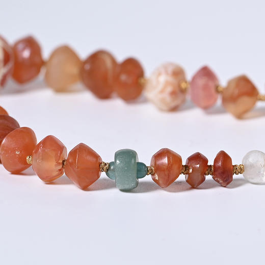 镶蚀红玉髓法恩斯+斑斓红玛瑙项链 商品图4