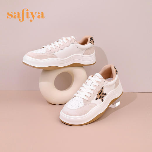 Safiya/索菲娅 潮趣星星波浪底2023年春季新款拼色运动松糕面包大头休闲板鞋 SF31112420 商品图3