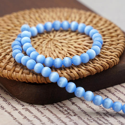 蓝猫眼8MM珠料意卡米诺手串念珠单颗珠子散珠半成品 商品图7