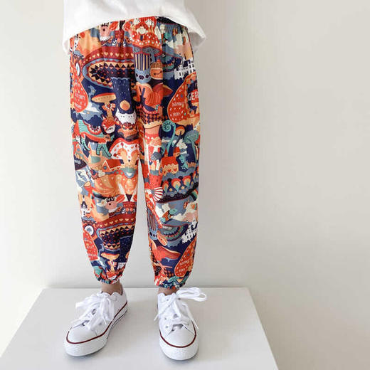 【告别蚊虫叮咬❗️纯棉儿童防蚊裤】透气排湿，亲肤不闷热，新款绵绸宝宝裤子，薄款休闲童裤卡通灯笼长裤子 商品图5