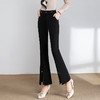 垂感高腰微喇裤，春新款流行裤子开叉时尚喇叭裤ZQ-Y15 商品缩略图0