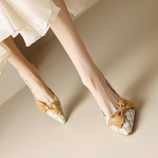 春季新款，尖头蝴蝶结高跟浅口单鞋NX-m1410 商品图3
