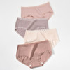 洁丽雅4条装中腰纯棉女士内裤素雅蕾丝边纯棉底裆纯色内裤女 商品缩略图2
