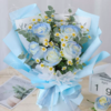 爱的小确幸|5支啐冰蓝玫瑰搭配小雏菊，尤加利叶 商品缩略图0