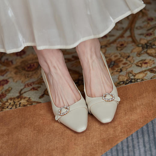 优雅百搭，真皮纯色浅口小皮鞋WC-M8975 商品图10