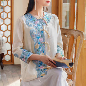 设计感新中式民族风，复古盘扣重工刺绣外套OG-6022