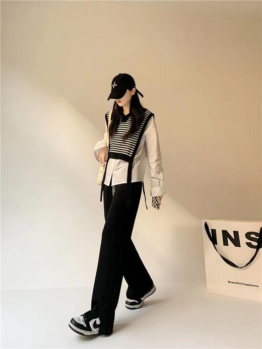 【YW】无忧购高腰弹力腰围空气棉云朵裤腿开叉阔腿裤8566  （2.17截单后7天发货)25年清仓捡漏 商品图10