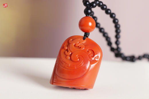 南红精雕【龙凤呈祥】印章吊坠 商品图1