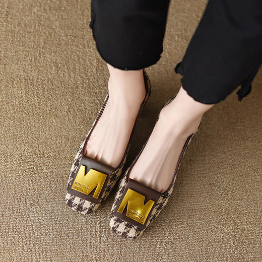 春季新款，爆款网红复古千鸟格单鞋YF-A3076 商品图3