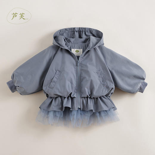 【马克珍妮 芦芙】春装新款 女童花苞廓形连帽外套230168 商品图3